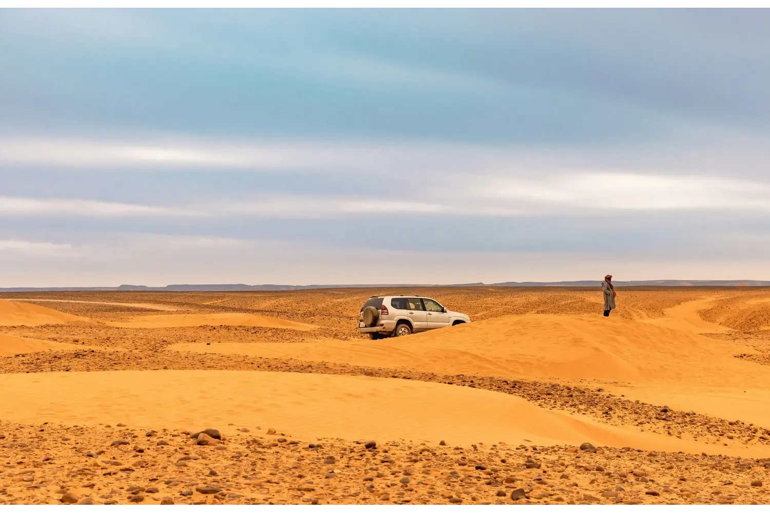 Sunset camel trek in the Sahara Desert, Morocco